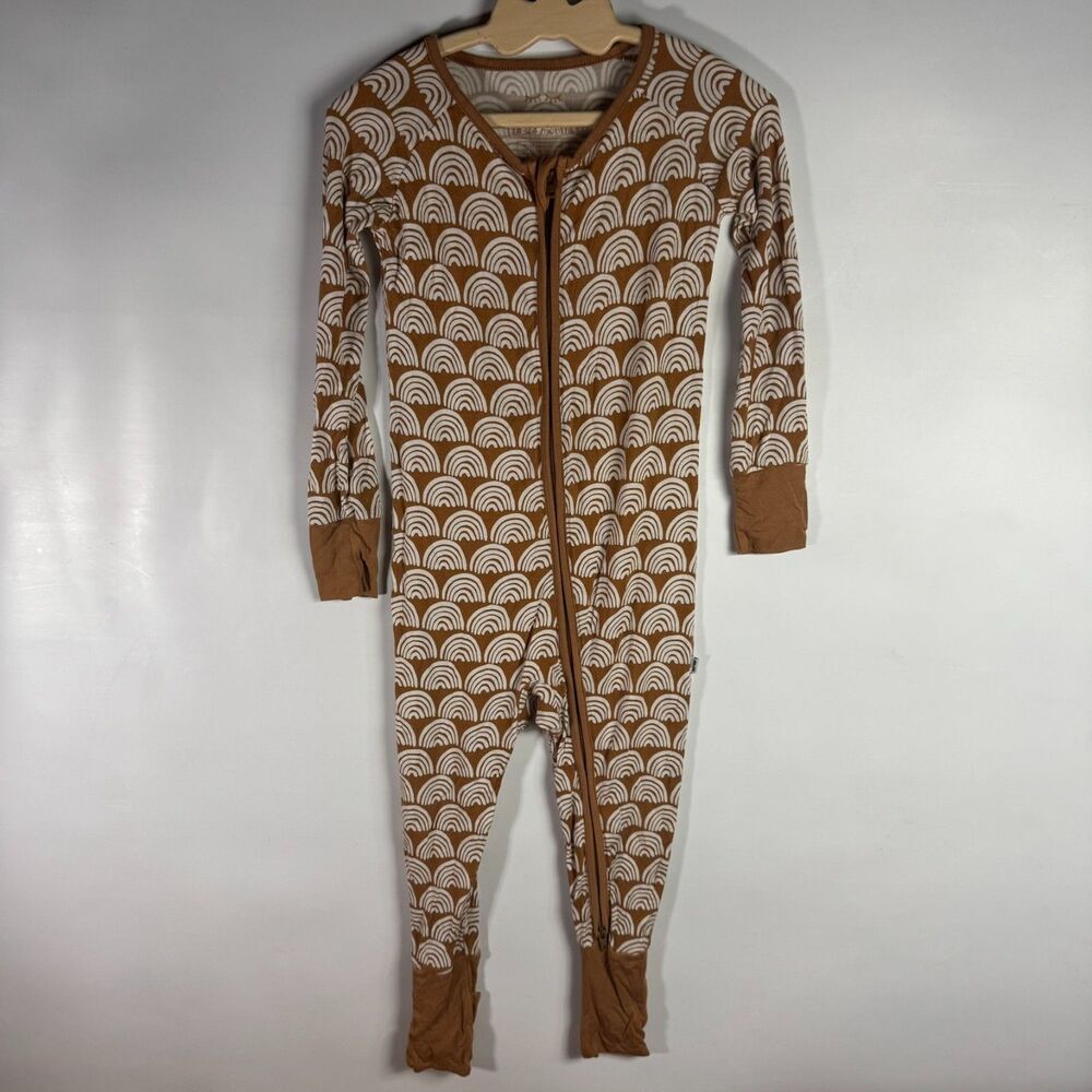 Little Sleepies 18-24 Months Rust Rainbow Zippy Baby Viscose One Piece Neutral